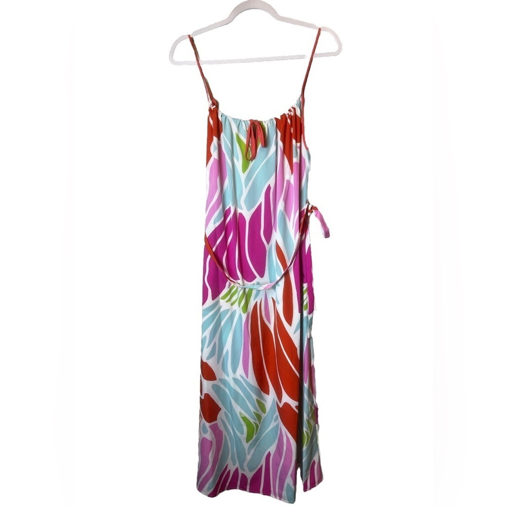 Natori Papillon Tropical Gown in Bright Coral Size S - Picture 2 of 6